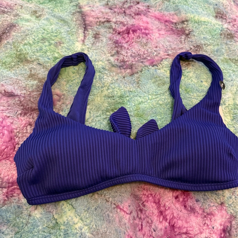 NWT Blue Tie Bikini Top